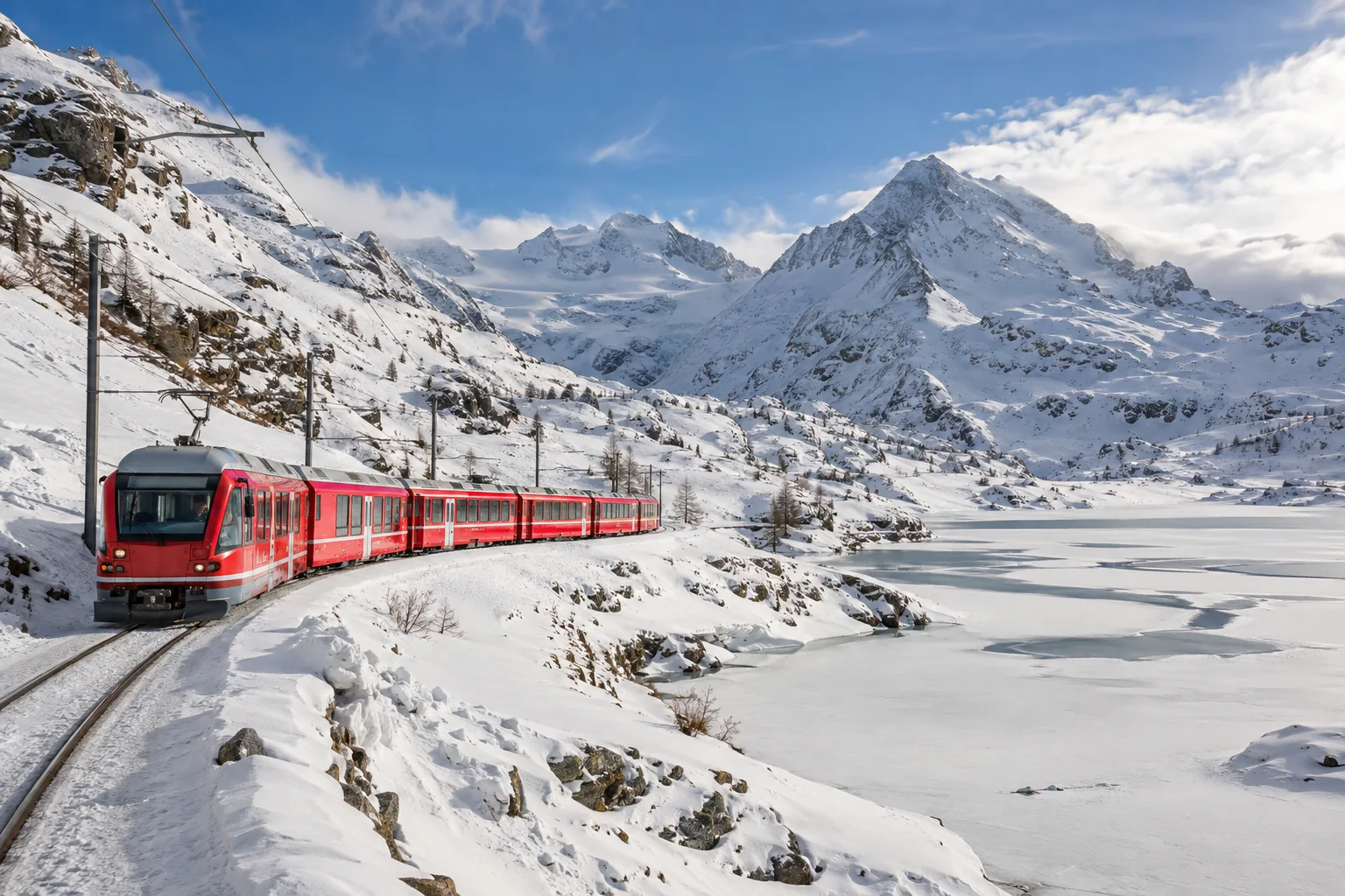Bernina Express no inverno: roteiro pela Suíça e Itália de trem