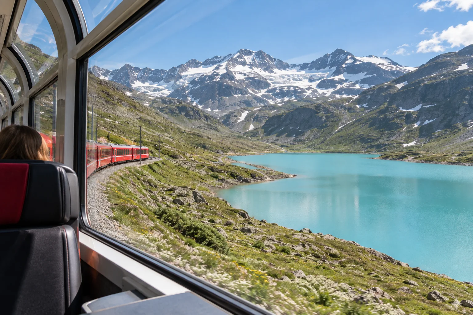 Bernina Express no verão: qual lado do trem tem as melhores vistas?